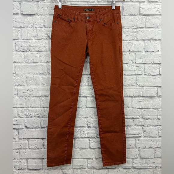 Prana Denim - PRANA DARK ORANGE RUST POLKA DOT PRINT JEANS SIZE 6/28